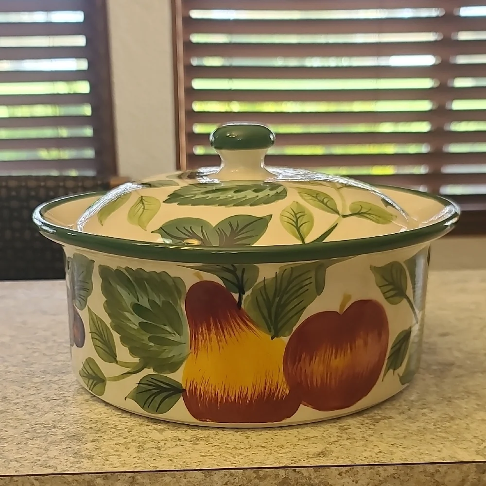 Sakura Fruit Pattern Ceramic Casserole Dish